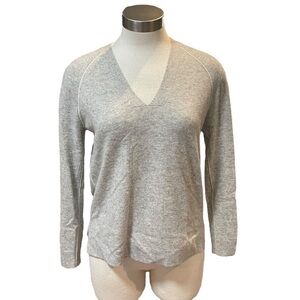 Nordstrom Collection Sweater Gray 100% Cashmere V-Neck Sz. S